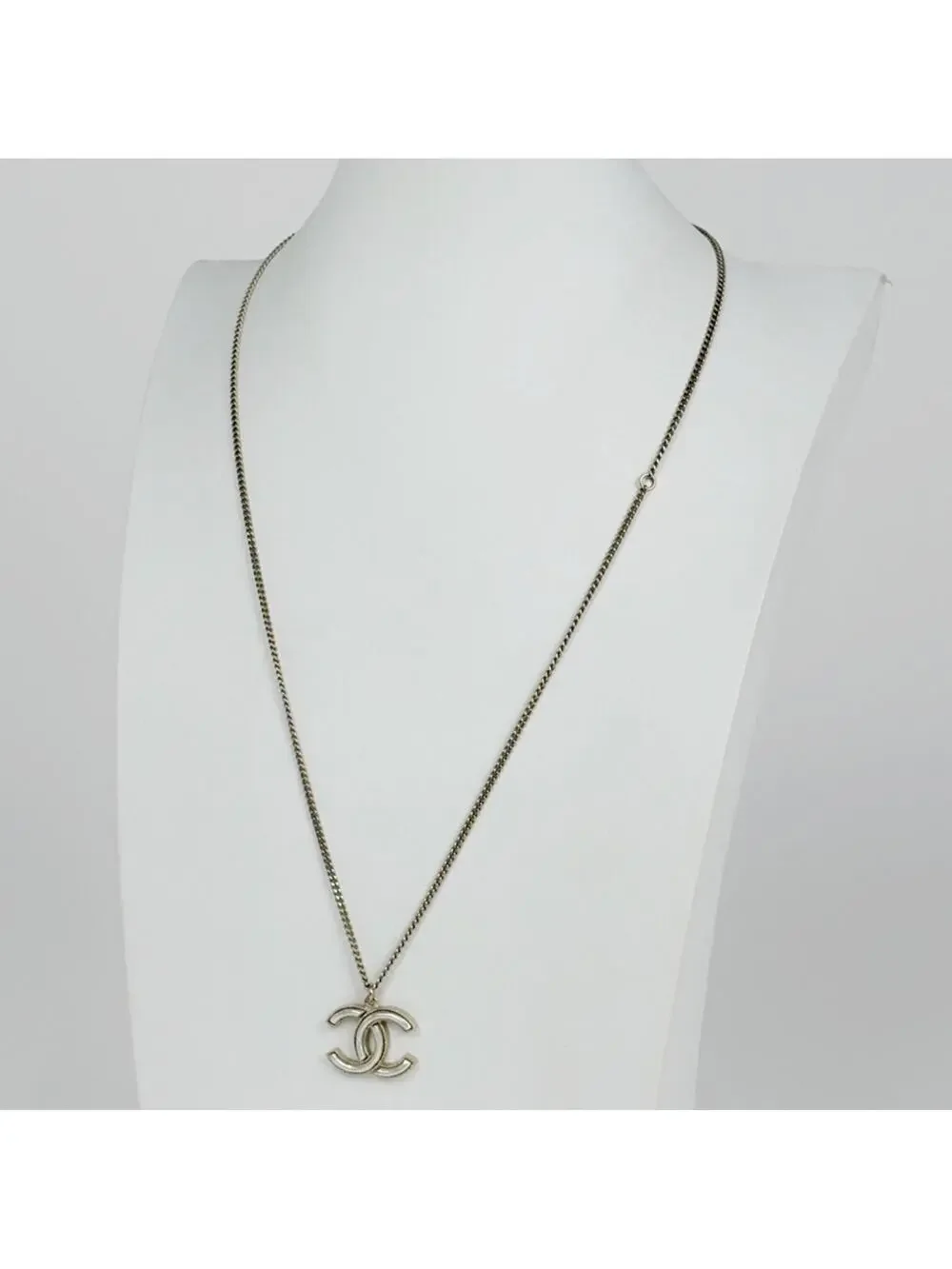 Chanel Cc Logo Pendant Necklace Metal #299771C10B
